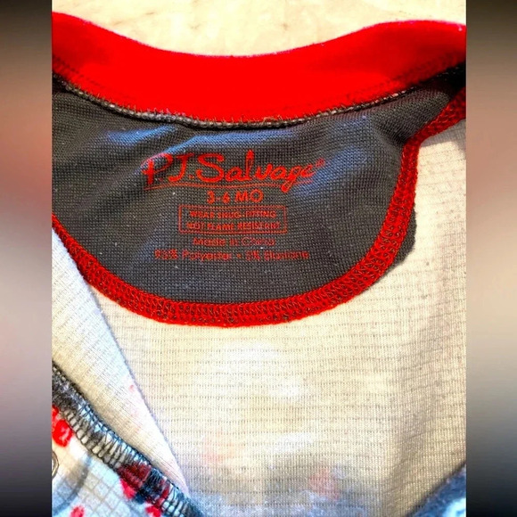 Pj salvage snowman one piece pajamas 3-6 months - Picture 2 of 8